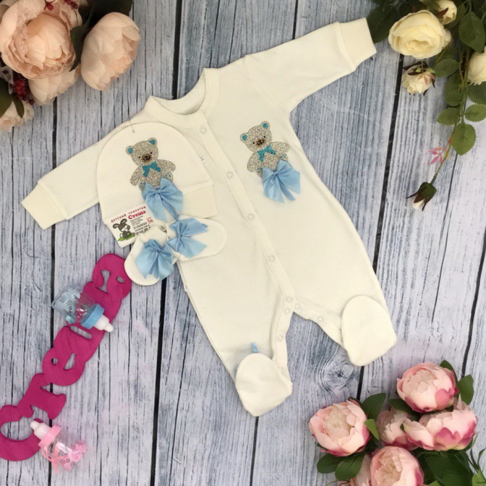 198. Комбинезон с шапкой ясельный, хлопок 100 % интерлок
