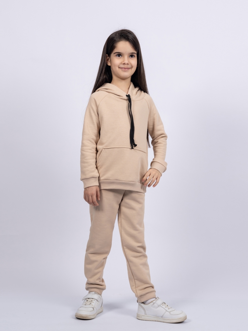 311-КП. Свитшот с капюшоном + Штаны, хлопок 65%, 35% ПЭ, 3-х нитка ( без начеса) капучино 80,86,92