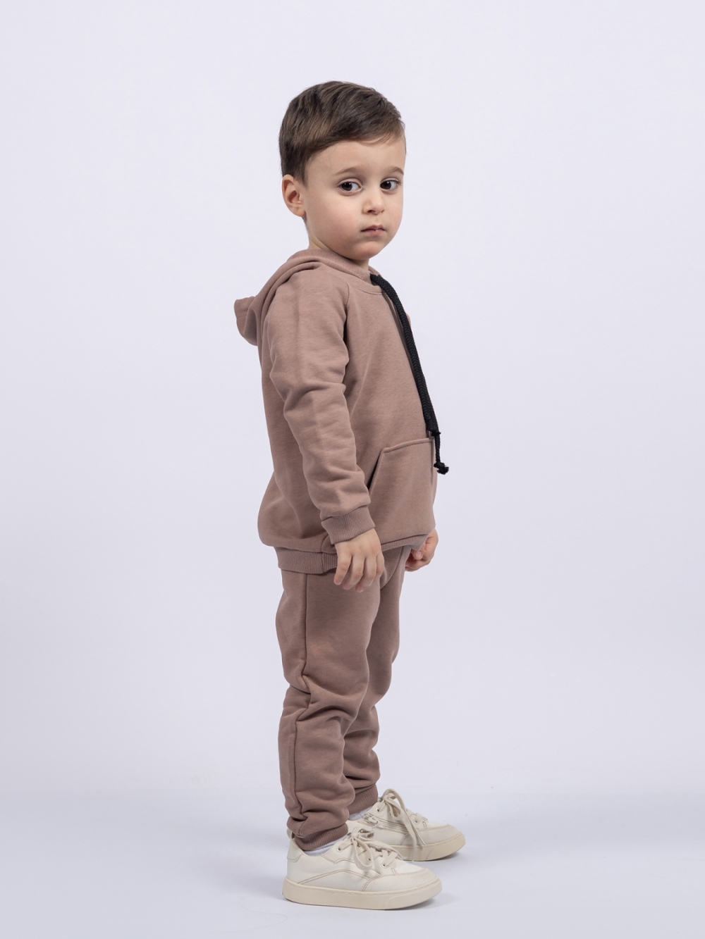 311-Ш. Свитшот с капюшоном + Штаны, хлопок 65%, 35% ПЭ, 3-х нитка ( без начеса) шоколад 80,86,92