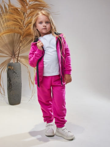Купить оптом 328-Ф. Костюм детский на молнии, фуксия, хлопок 65%, 35% ПЭ, 3-х нитка без начеса 98,104,110,116 в Будённовске
