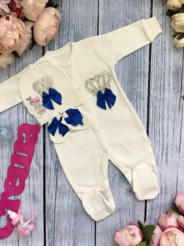 Купить оптом 166. Комбинезон с шапкой и царапками,100% хлопок интерлок в Будённовске