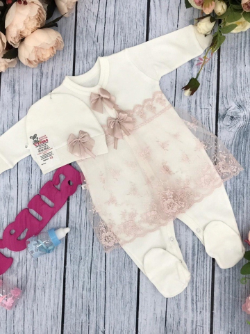 Купить оптом 258-П. Комбинезон с шапкой, хлопок 80% велюр 20% ПЭ, пудра в Будённовске