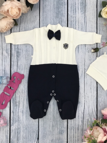 Купить оптом 273-Т.С. Комбинезон с шапкой, хлопок 100% интерлок, темно-синий 56,62 в Будённовске