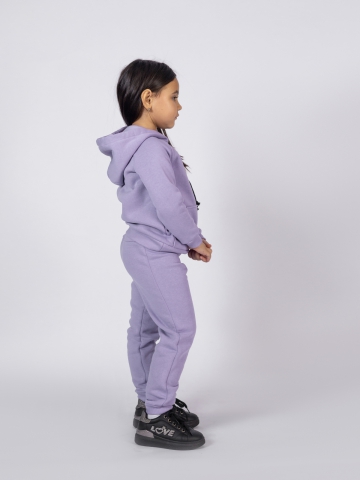 296-СР. Свитшот с капюшоном  + Штаны, хлопок 65%, 35% ПЭ, 3-х нитка (начес) сирень 80,86,92