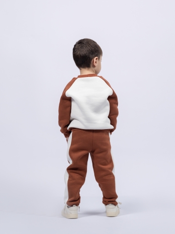 314-Ш. Свитшот + Штаны, шоколад, хлопок 65%, 35% ПЭ, 3-х нитка (начес) 80,86,92