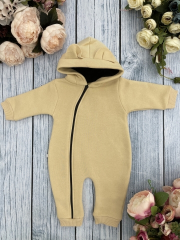 Купить оптом 308-СЛ. Комбинезон с капюшоном, хлопок 65%, 35% ПЭ, 3-х нитка с начесом + интерлок 62,68,74,80 в Будённовске